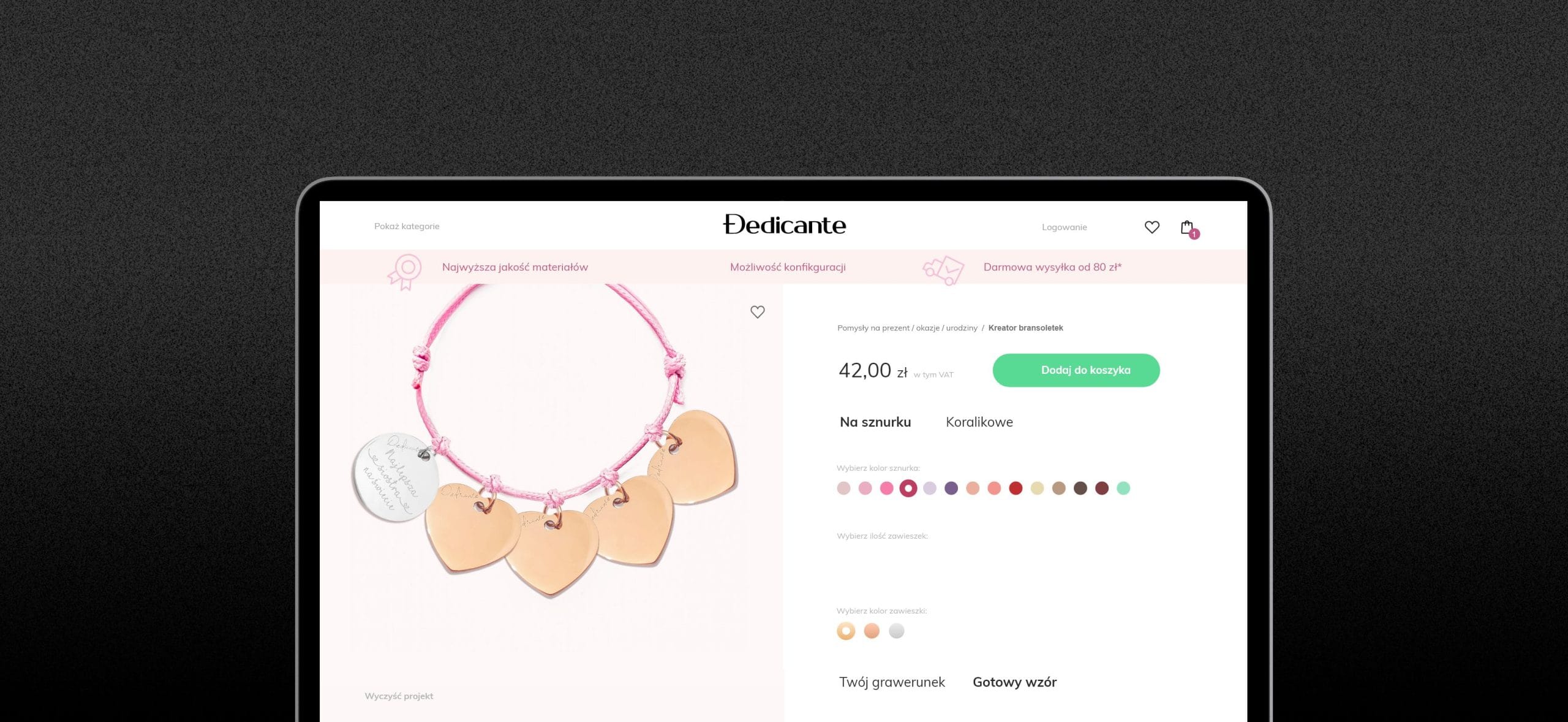Sklep internetowy Dedicante na platformie PrestaShop