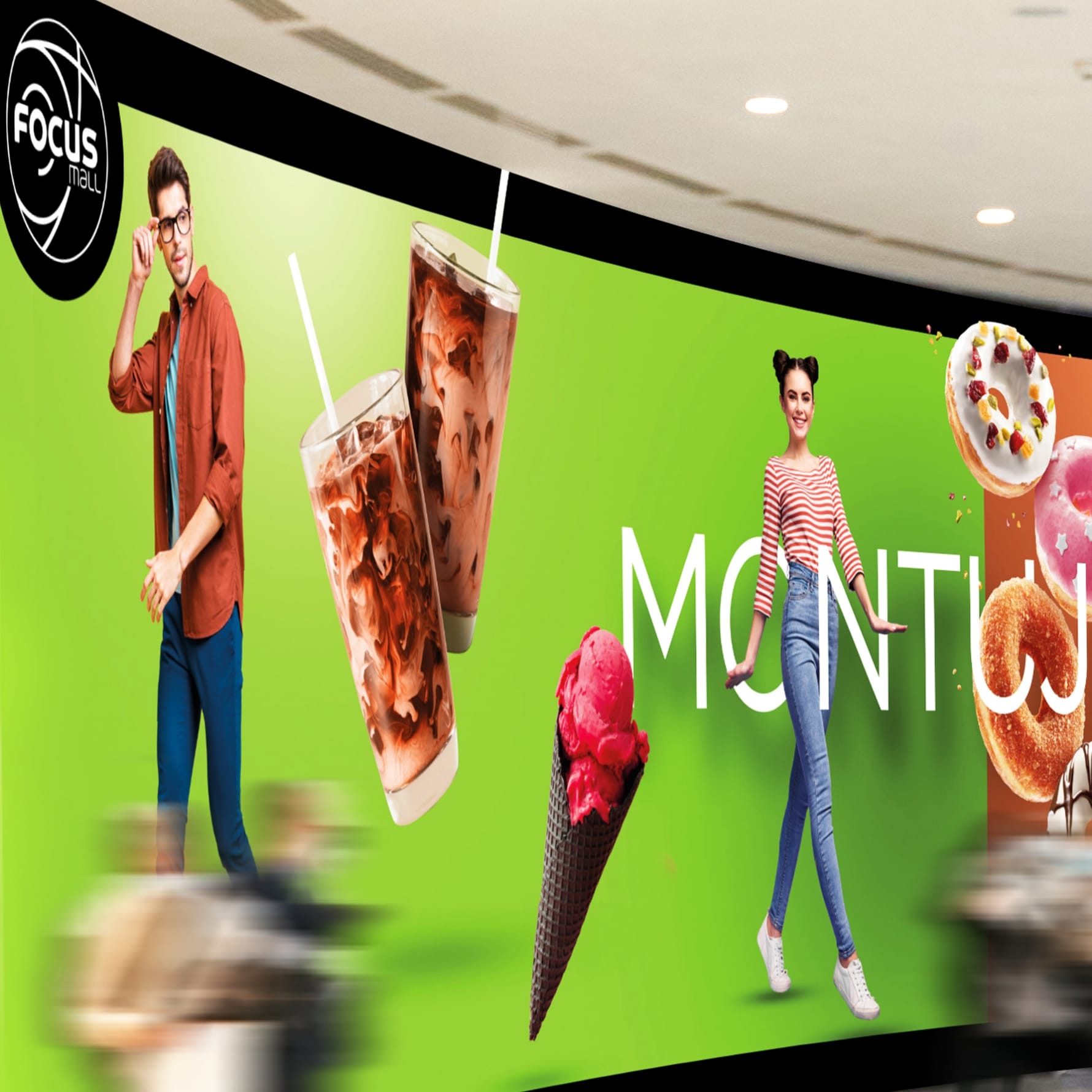 Projektowanie materiałów promocyjnych outdoor, indoor i digital dla galerii handlowej Focus Mall