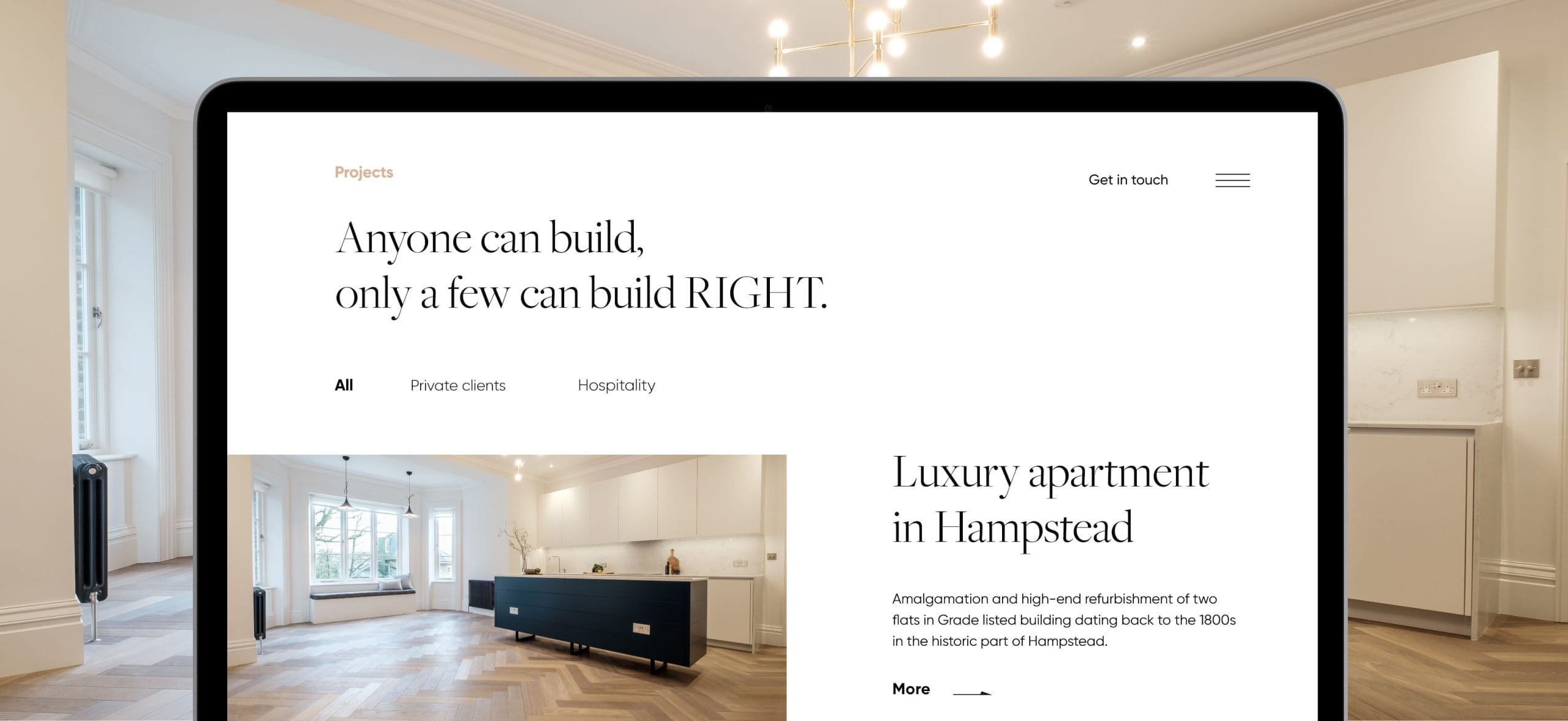 Portfolio realizacji GBG Building Services prezentowane na stronie internetowej