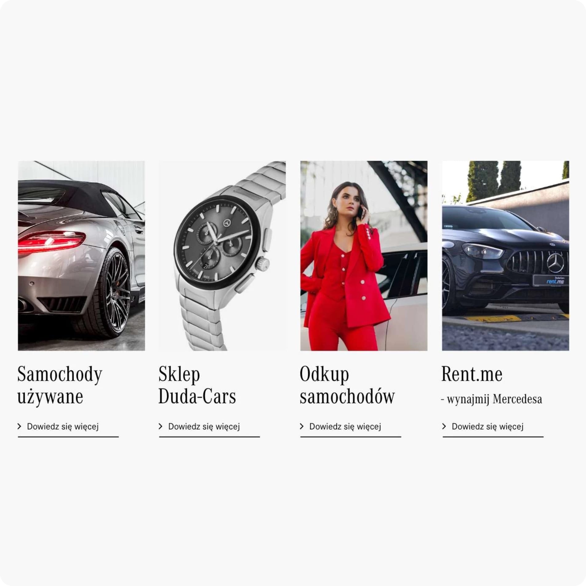 Nowoczesny serwis internetowy Duda Cars dla dealera Mercedes-Benz
