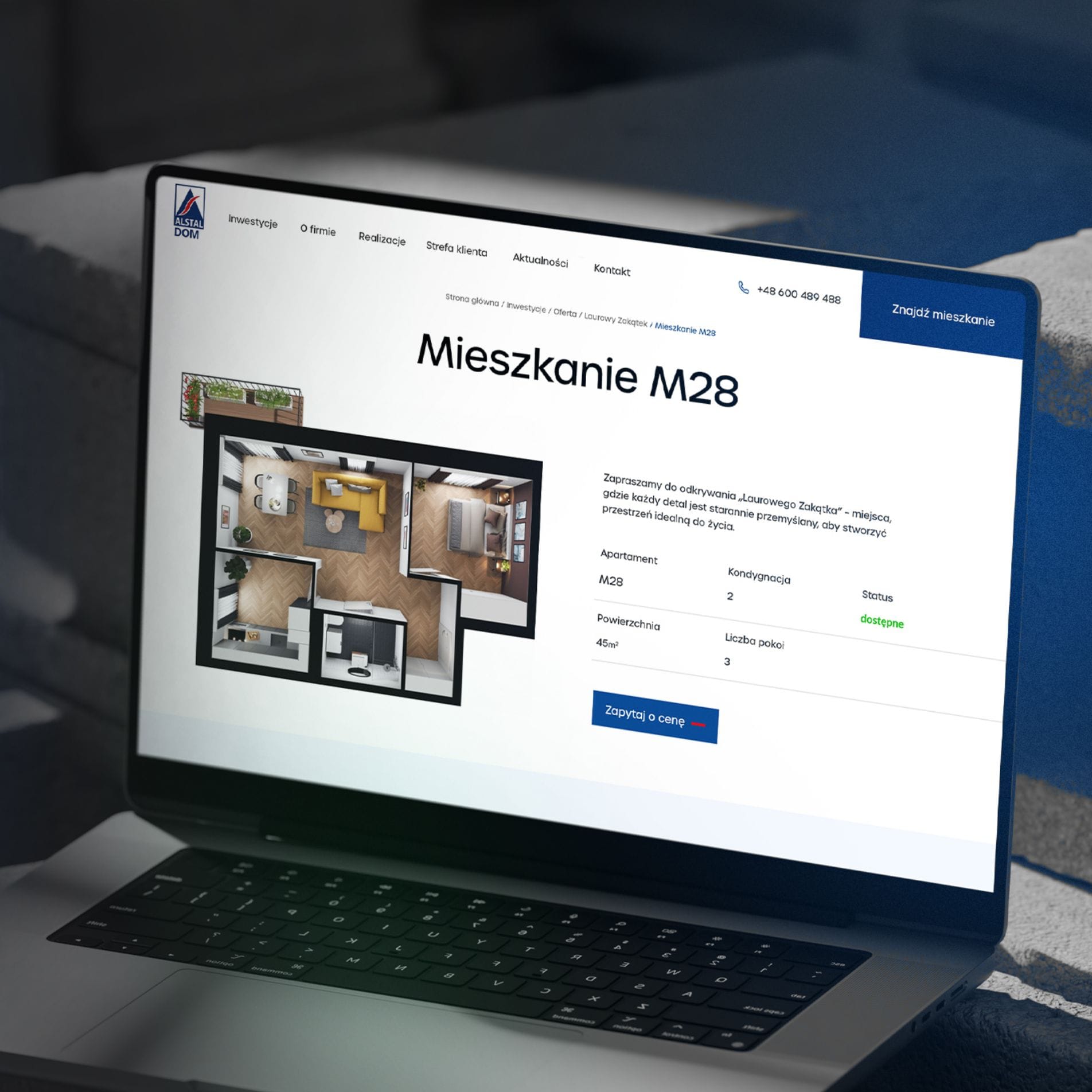 Wizualizacja wnętrza mieszkania inwestycji