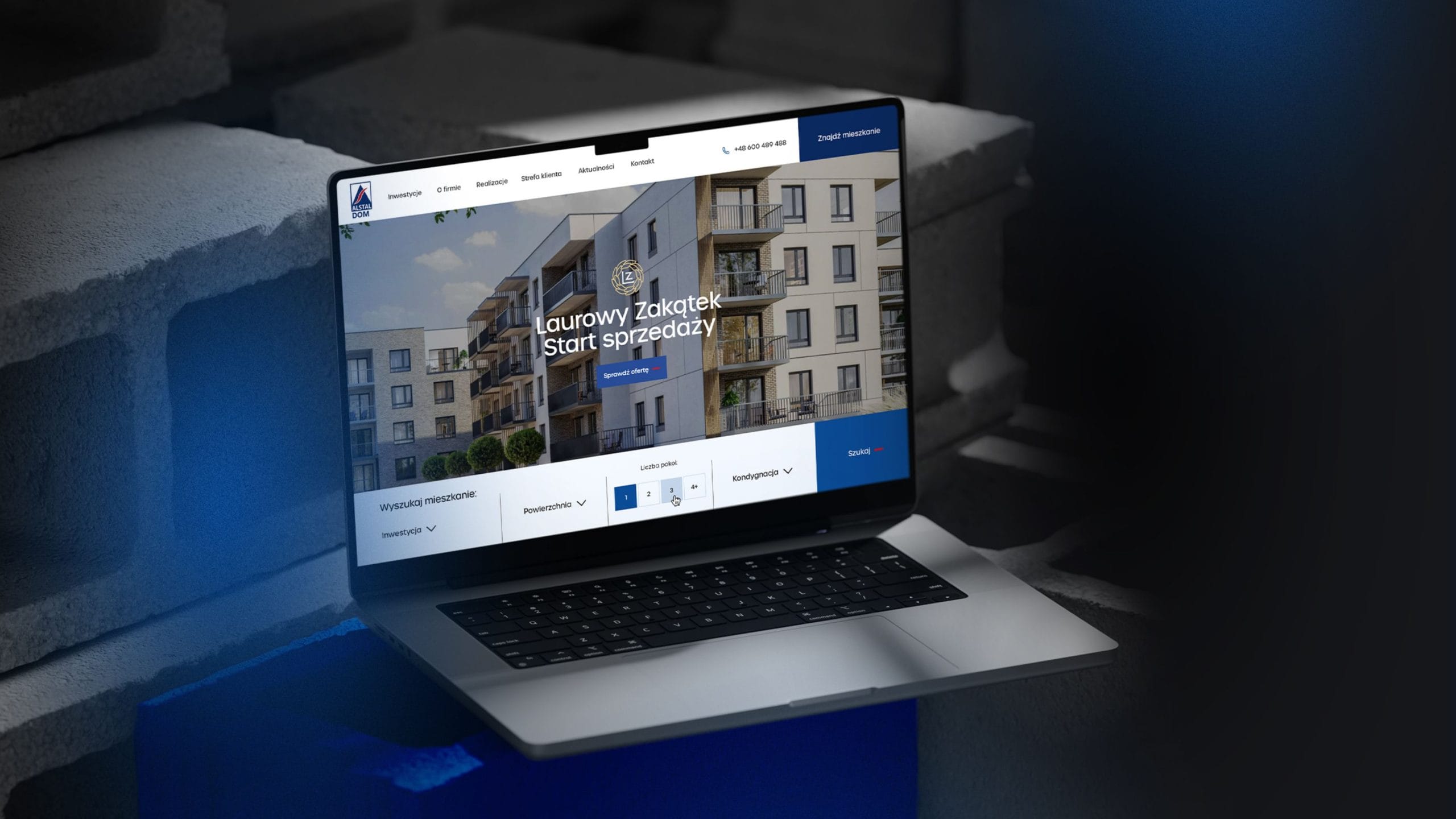 Serwis internetowy Alstal Dom z ofertą mieszkań i inwestycji