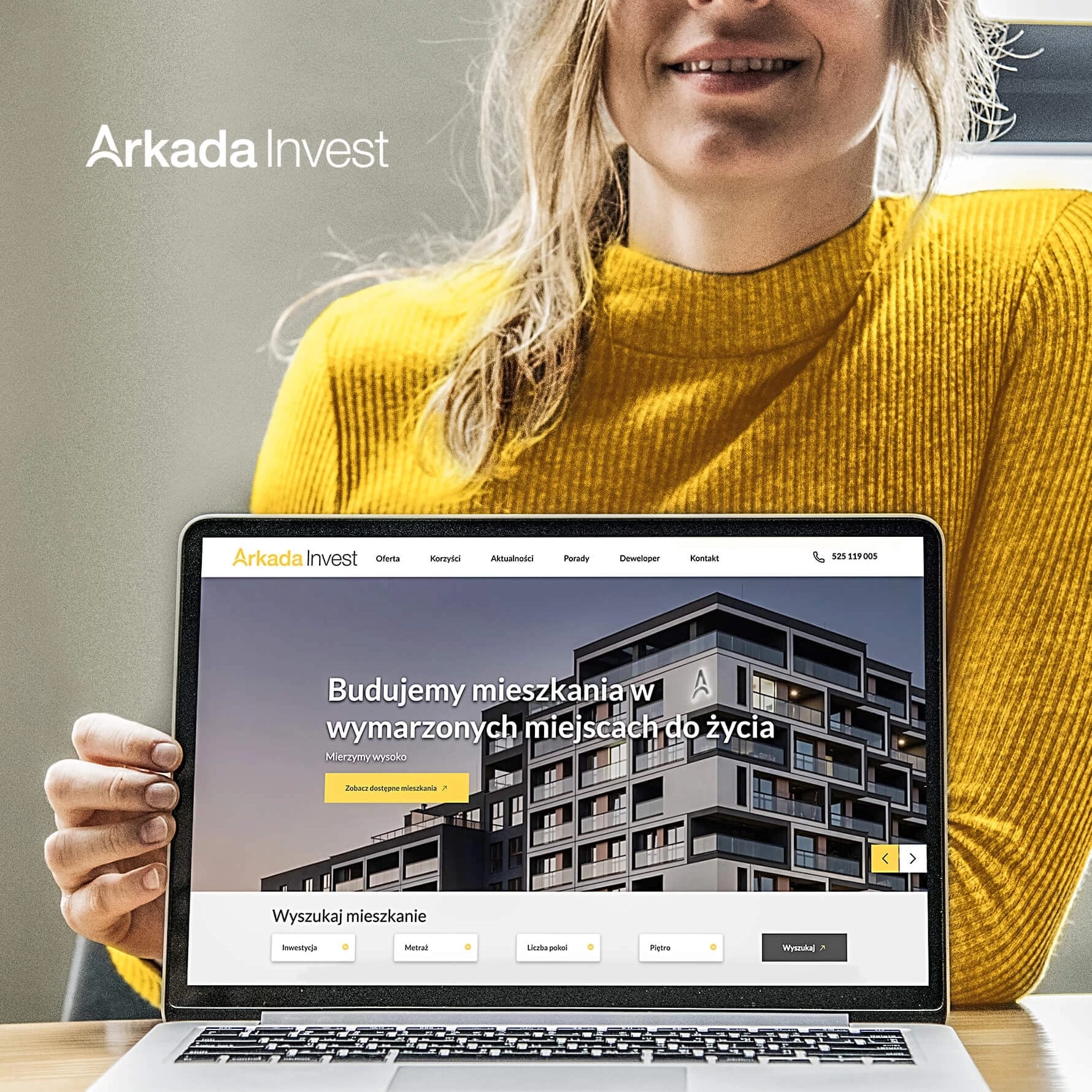 A bespoke website management module for the property developer Arkada Invest – project 052B