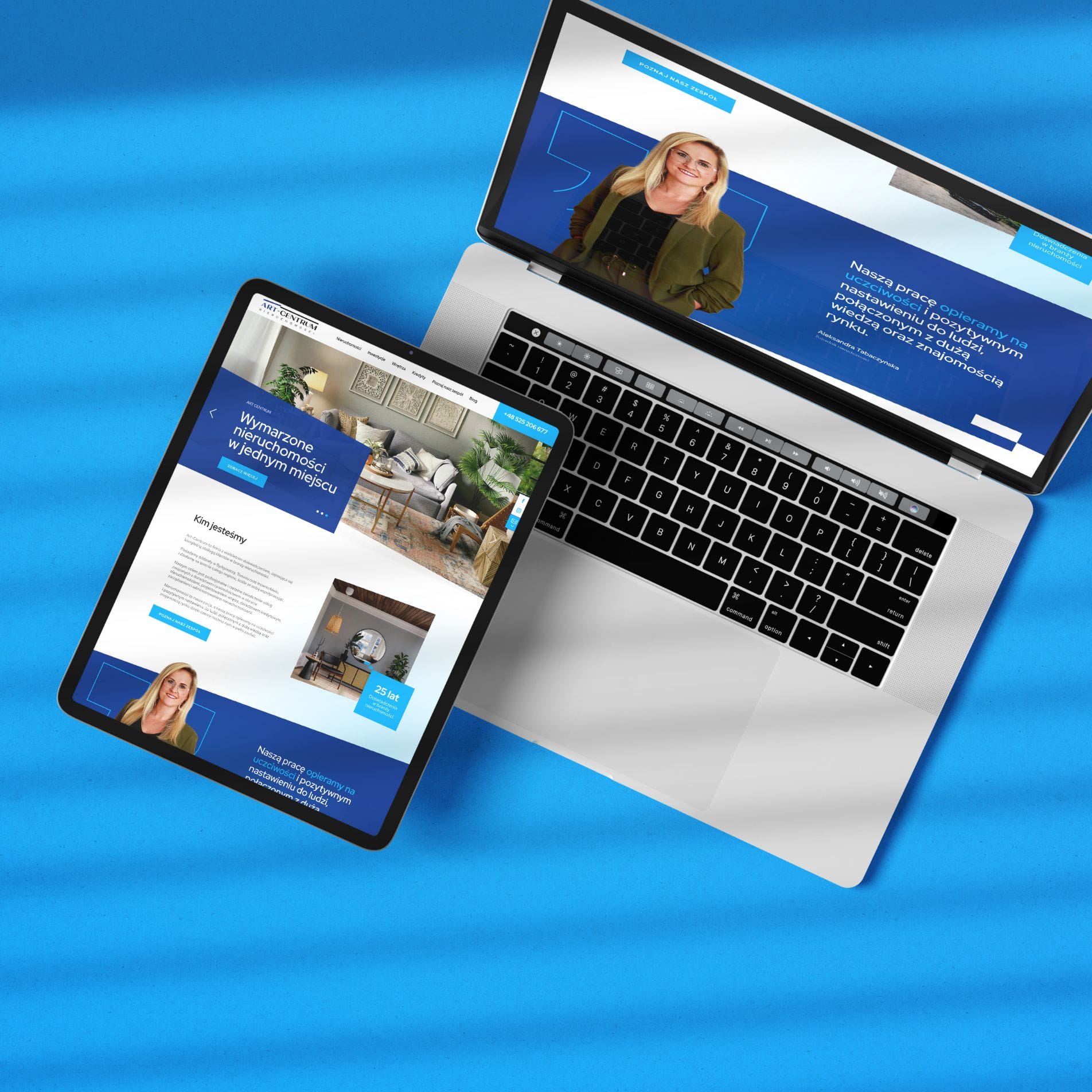 Strona internetowa Art-Centrum Nieruchomości z ofertą sprzedaży i najmu mieszkań