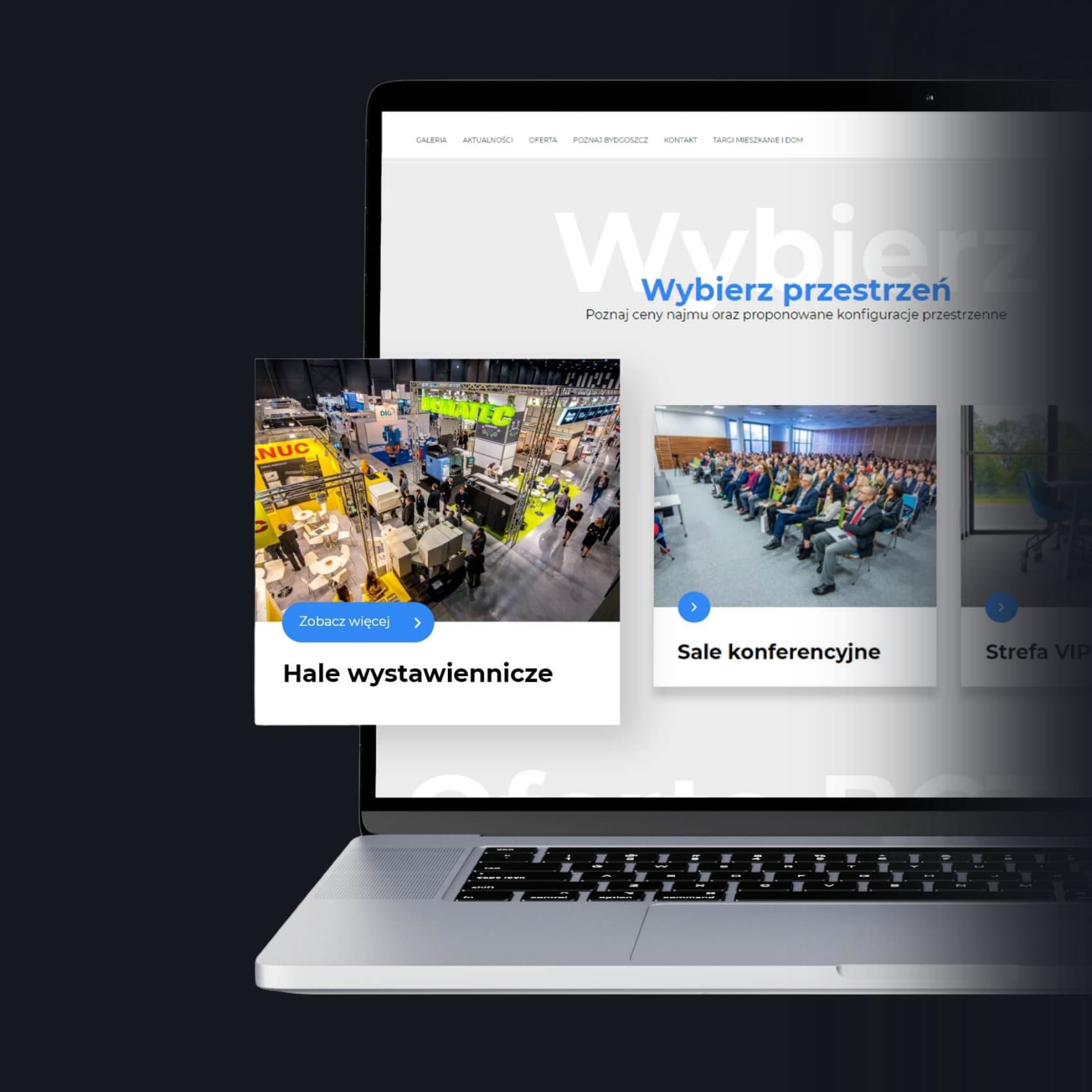 Widok przestrzeni targowo-konferencyjnej BCTW na nowej stronie internetowej