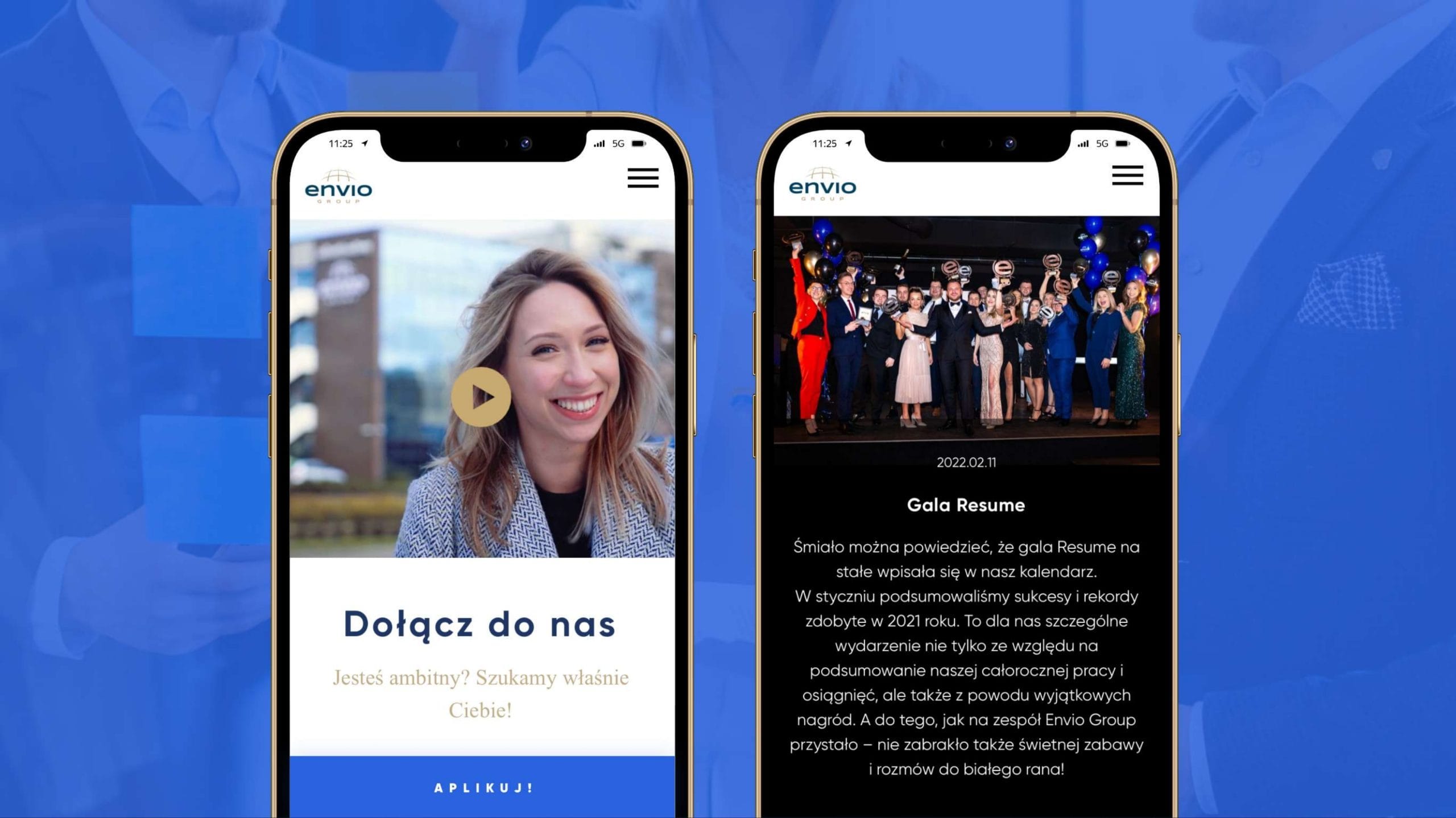 Strona internetowa Envio Group prezentująca markę i jej rozwiązania