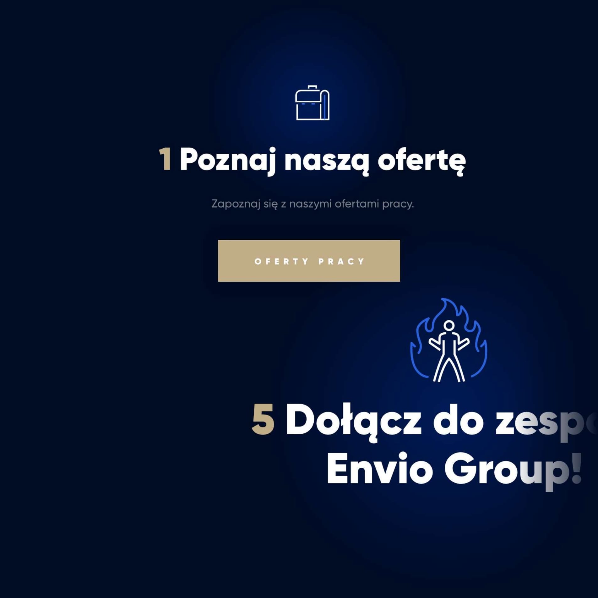 Strona employer branding Envio Group wspierająca rekrutację pracowników