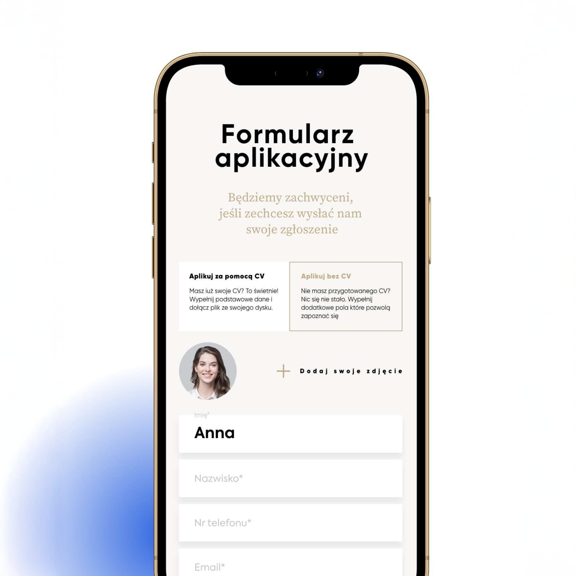 Formularz aplikacyjny Envio Group do wysyłania zgłoszeń rekrutacyjnych