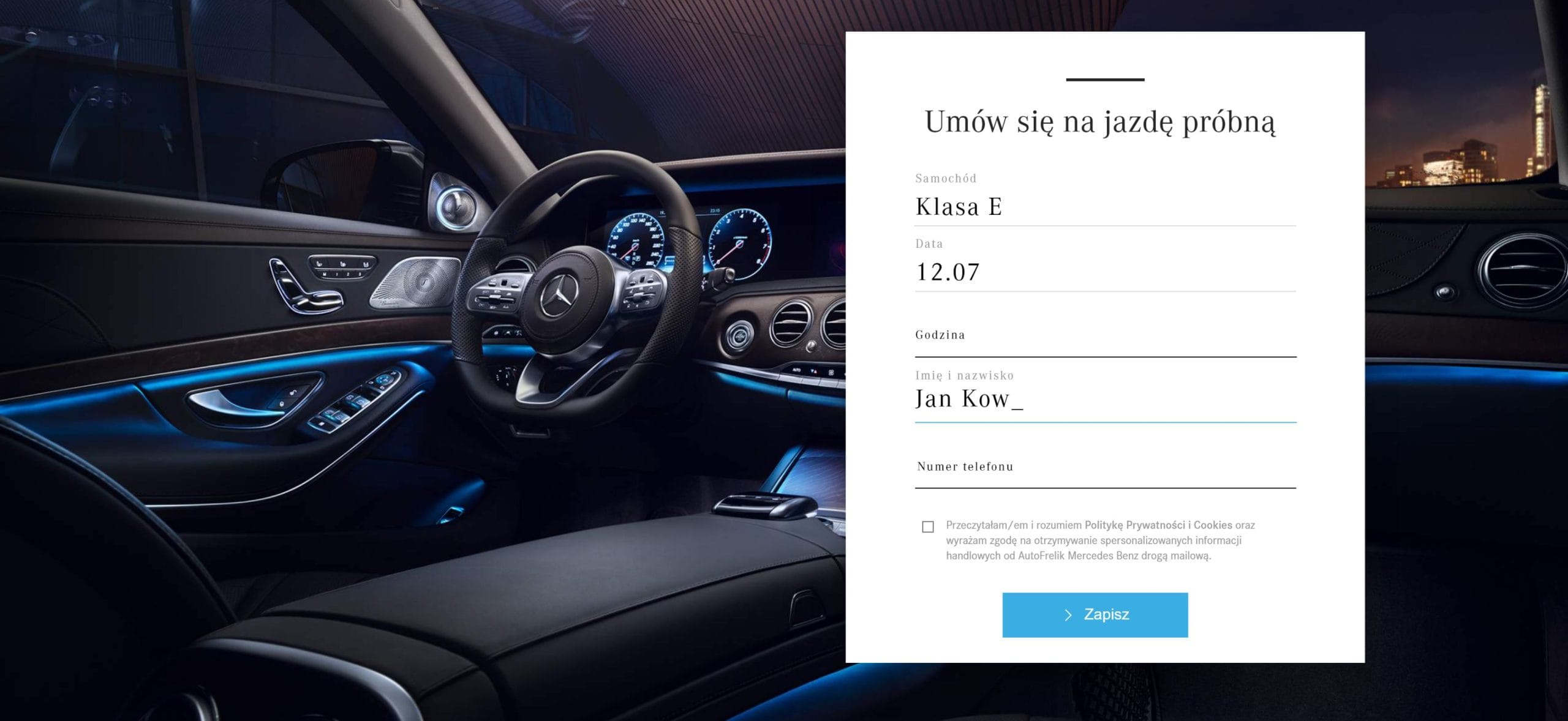Projekt dedykowanego formularza kontaktowego na stronie Auto Frelik