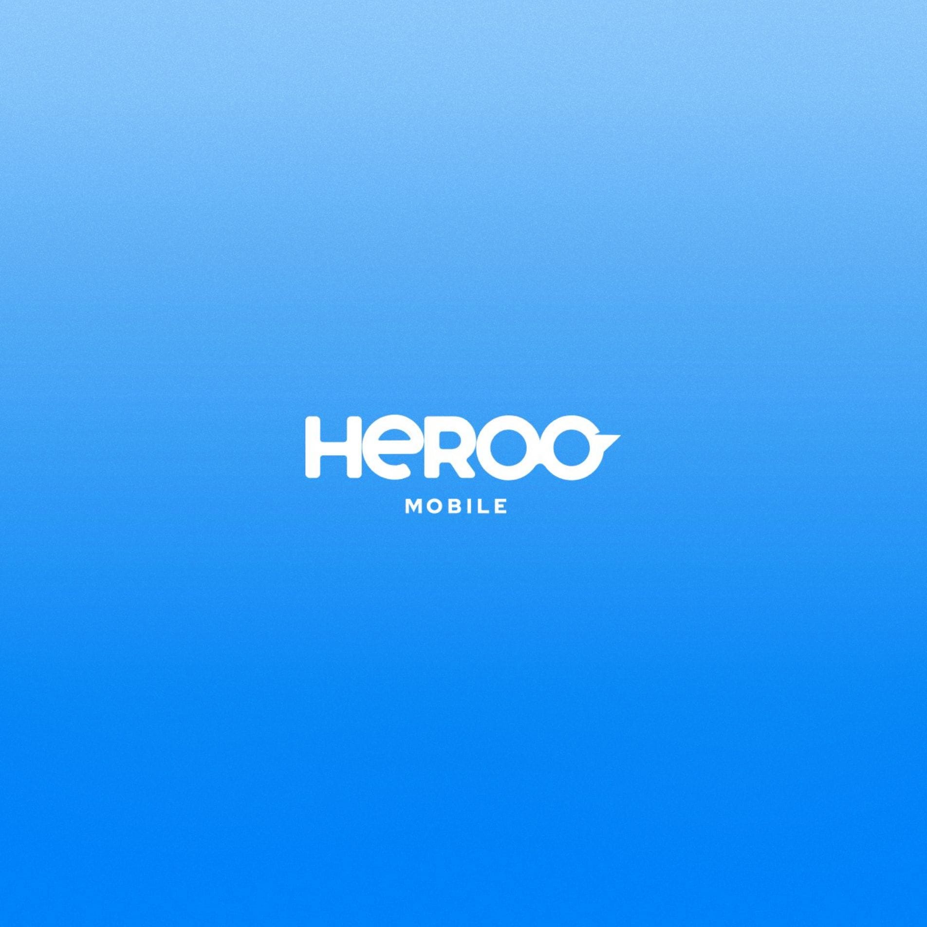 Prezentacja wariantów kolorystycznych logo Heroo Mobile