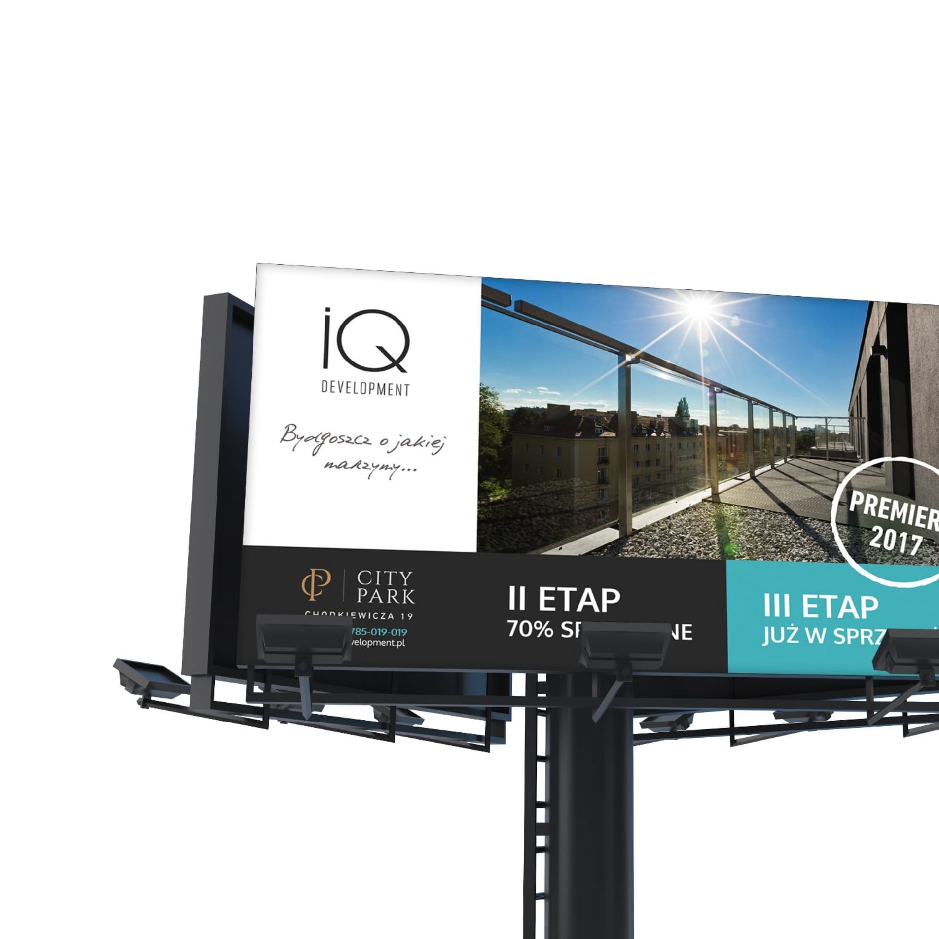 Banery informacyjne i oznakowanie inwestycji IQ Development