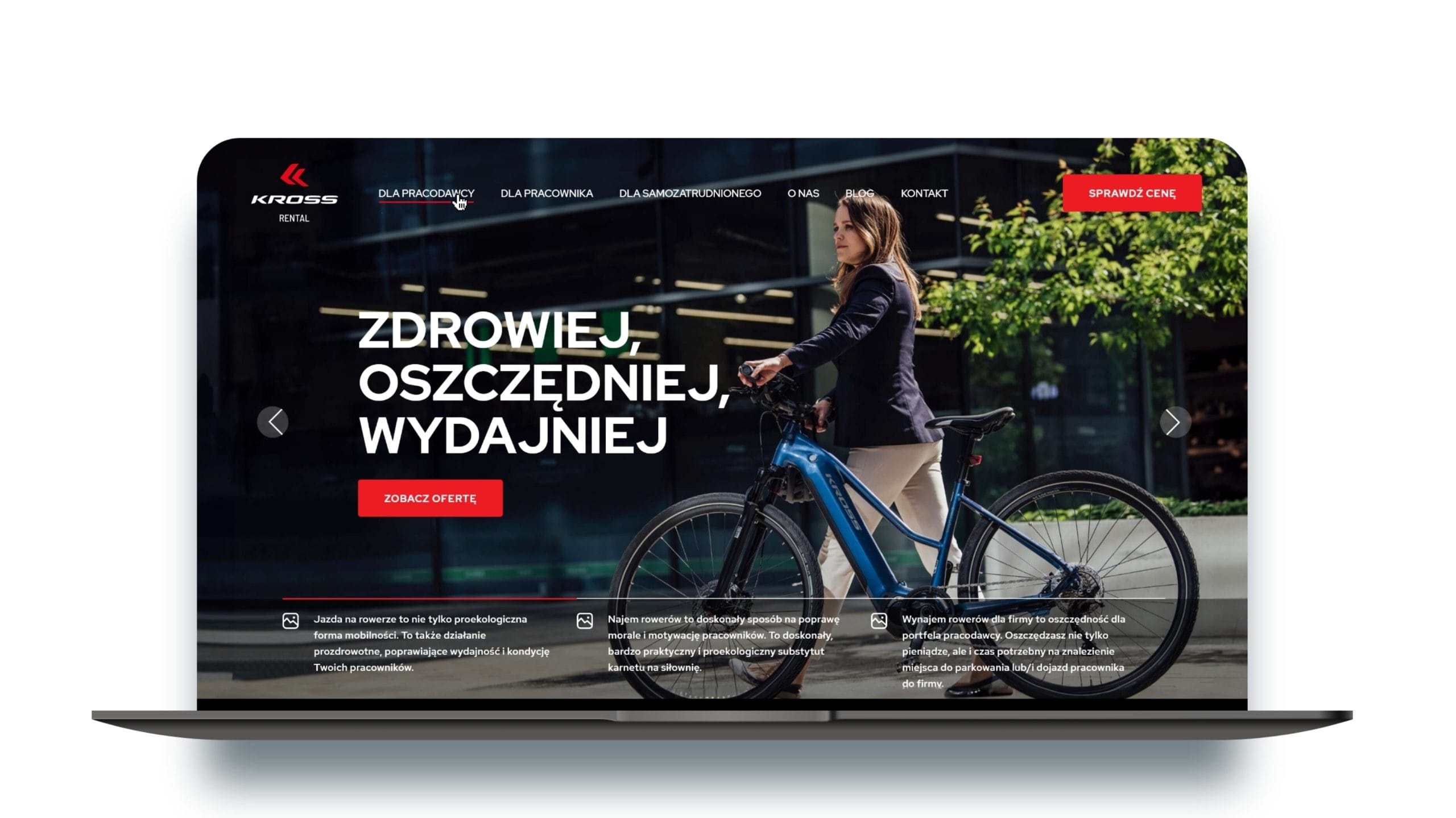 Oferta wynajmu rowerów Kross Rental dla firm