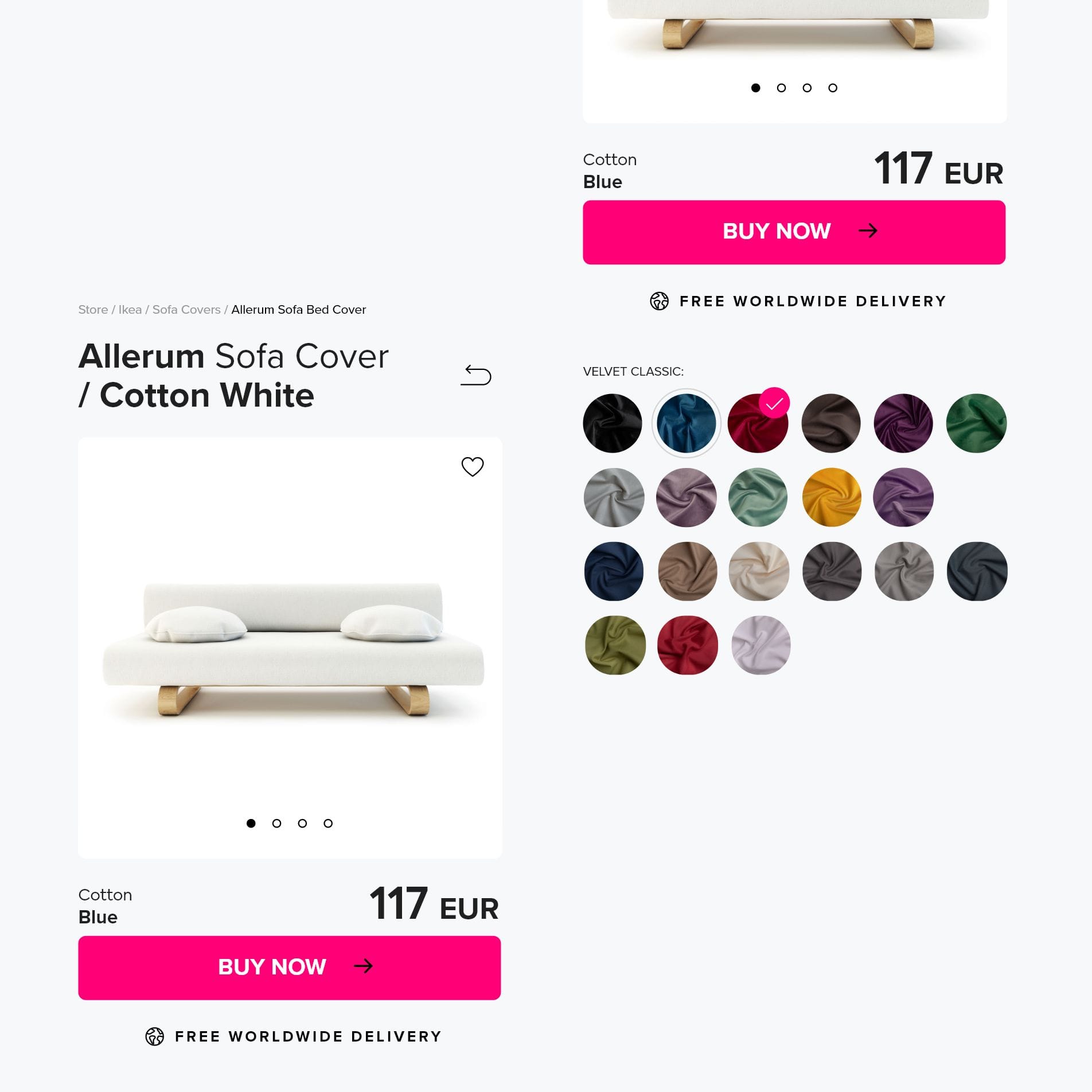 Projekt interfejsu UX/UI sklepu internetowego z meblami - 052B