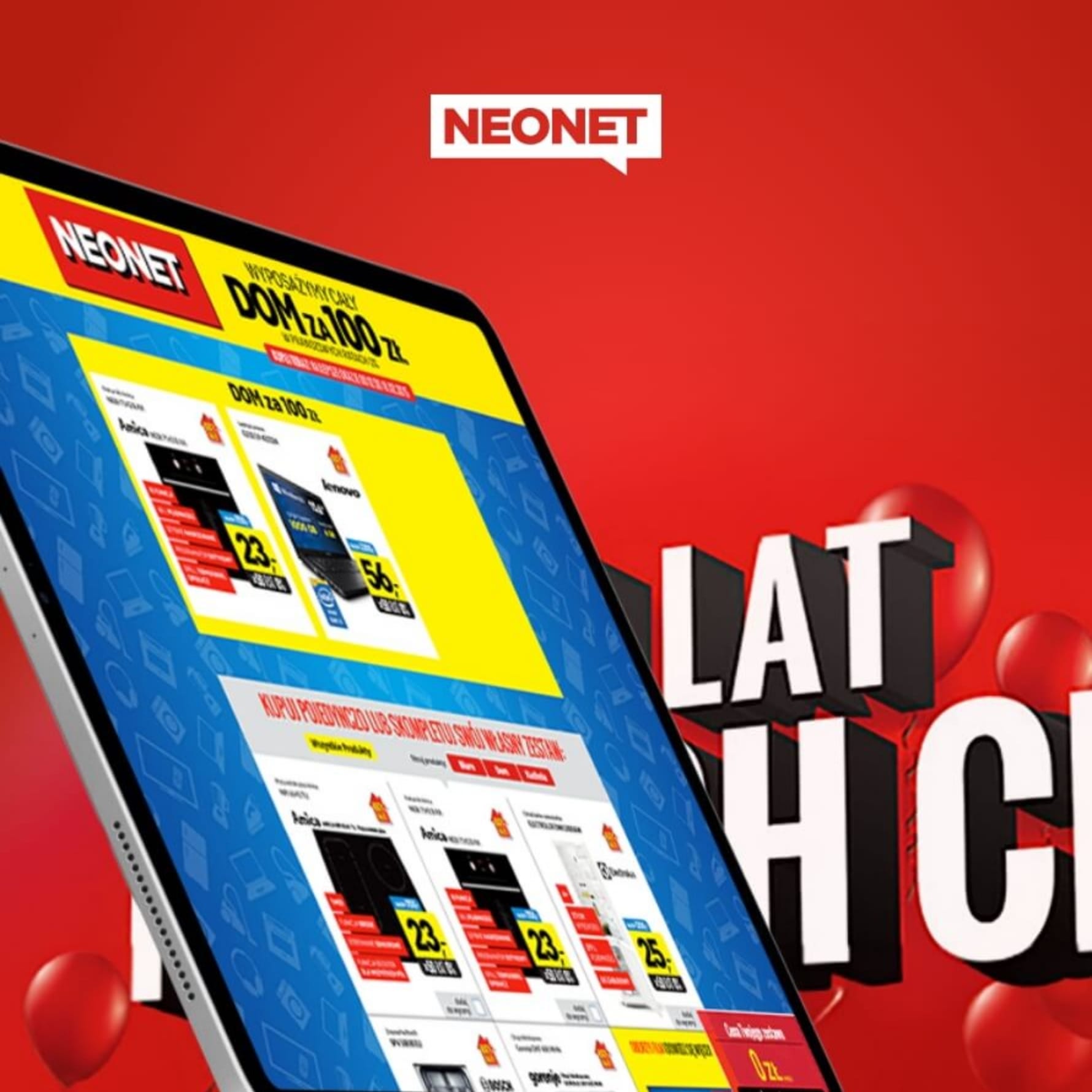Advertising graphics and landing page for Neonet – project 052B