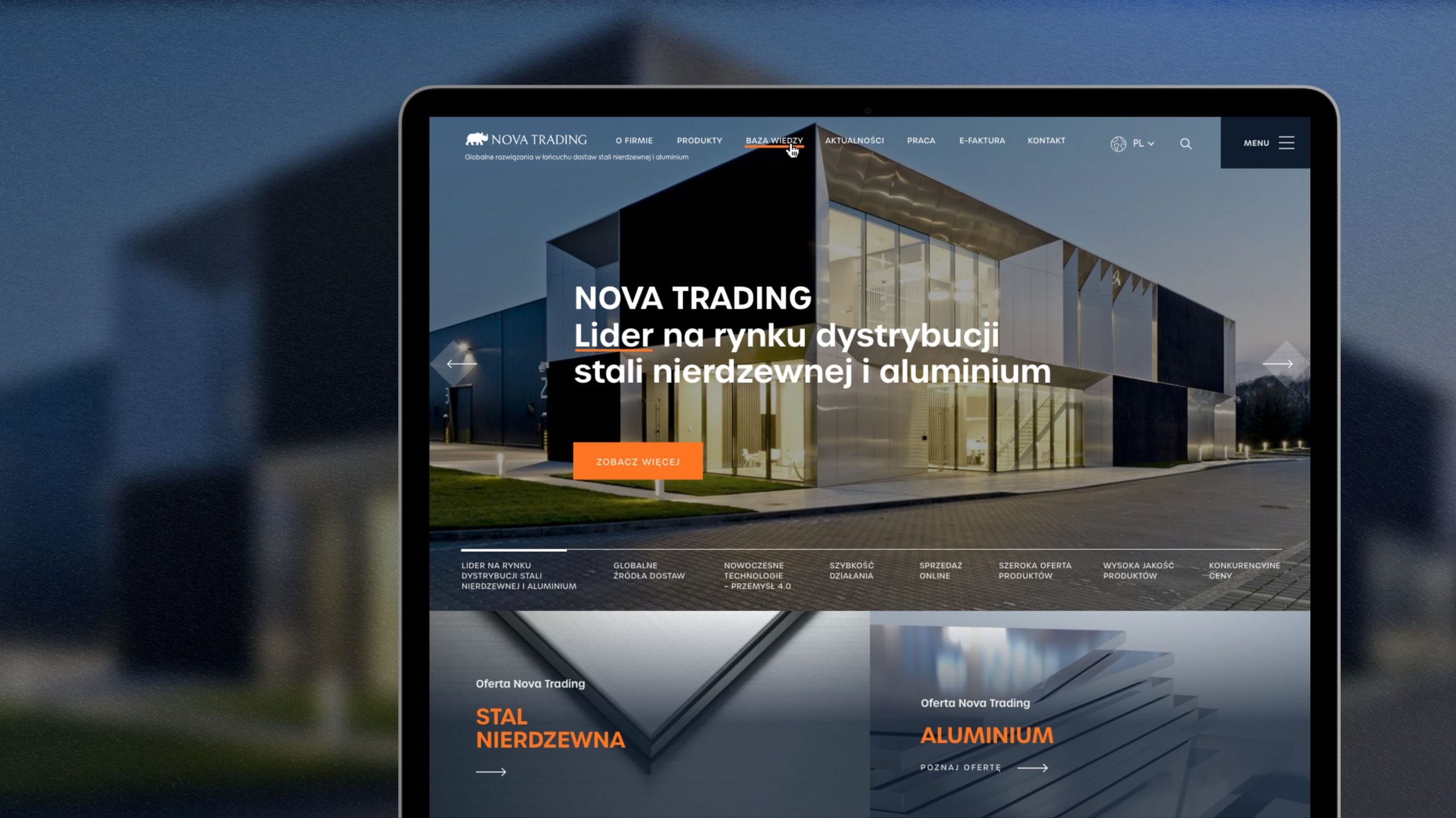 Realizacja strony internetowej dla firmy Nova Trading