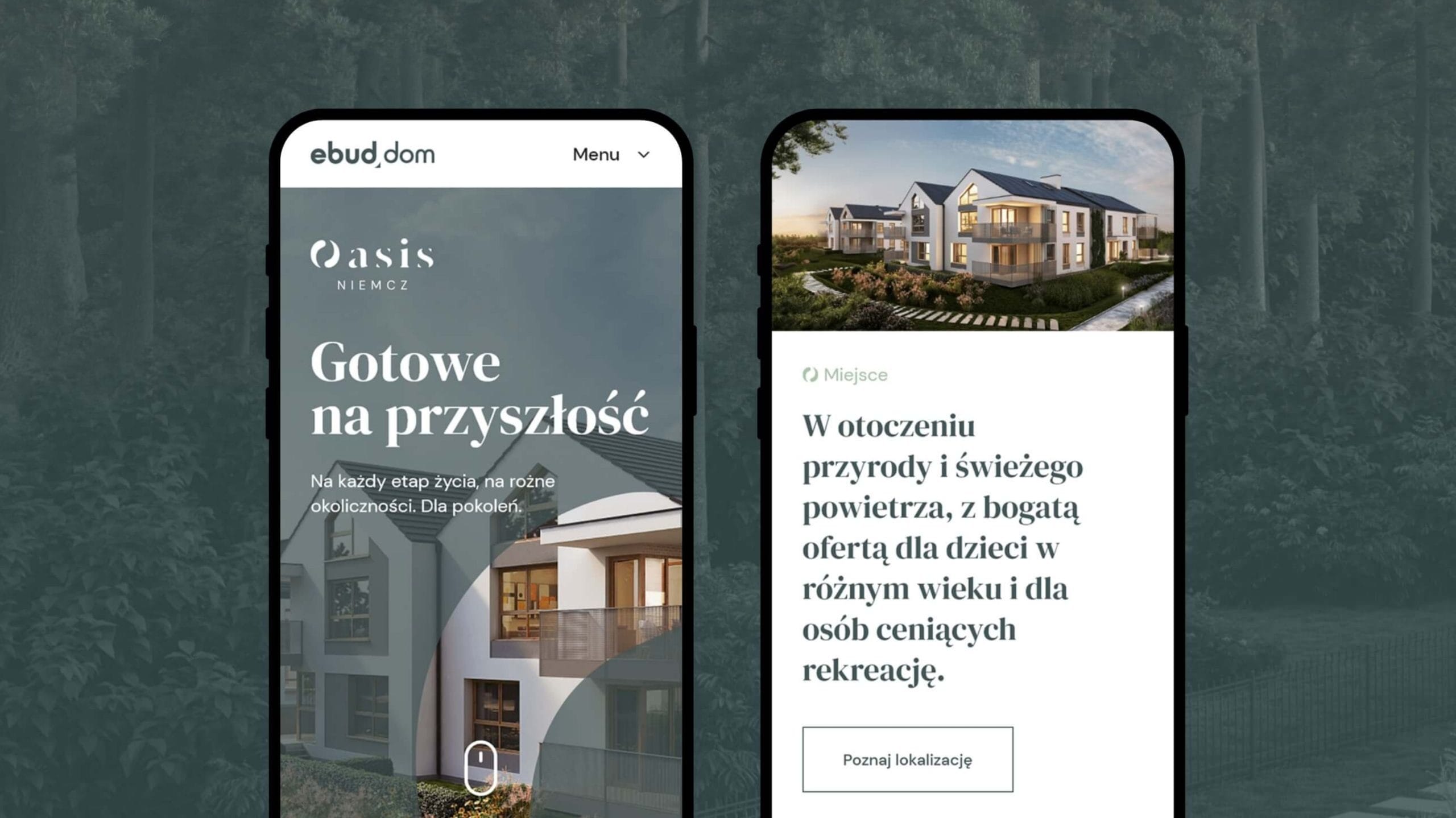 Strona inwestycji deweloperskiej Oasis – projekt strony promocyjnej