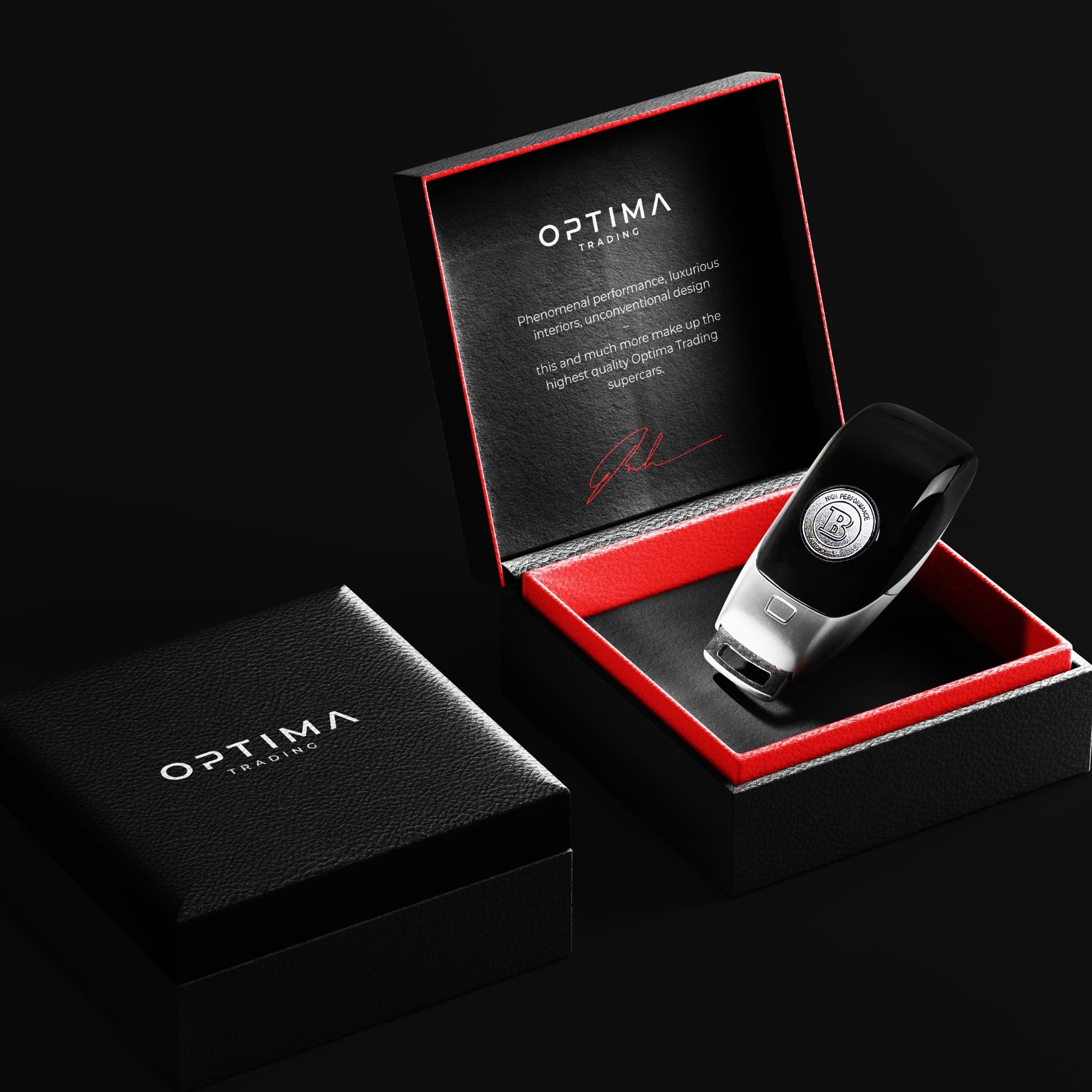 Branding marki Optima Trading – projekt opakowania na kluczyk samochodowy