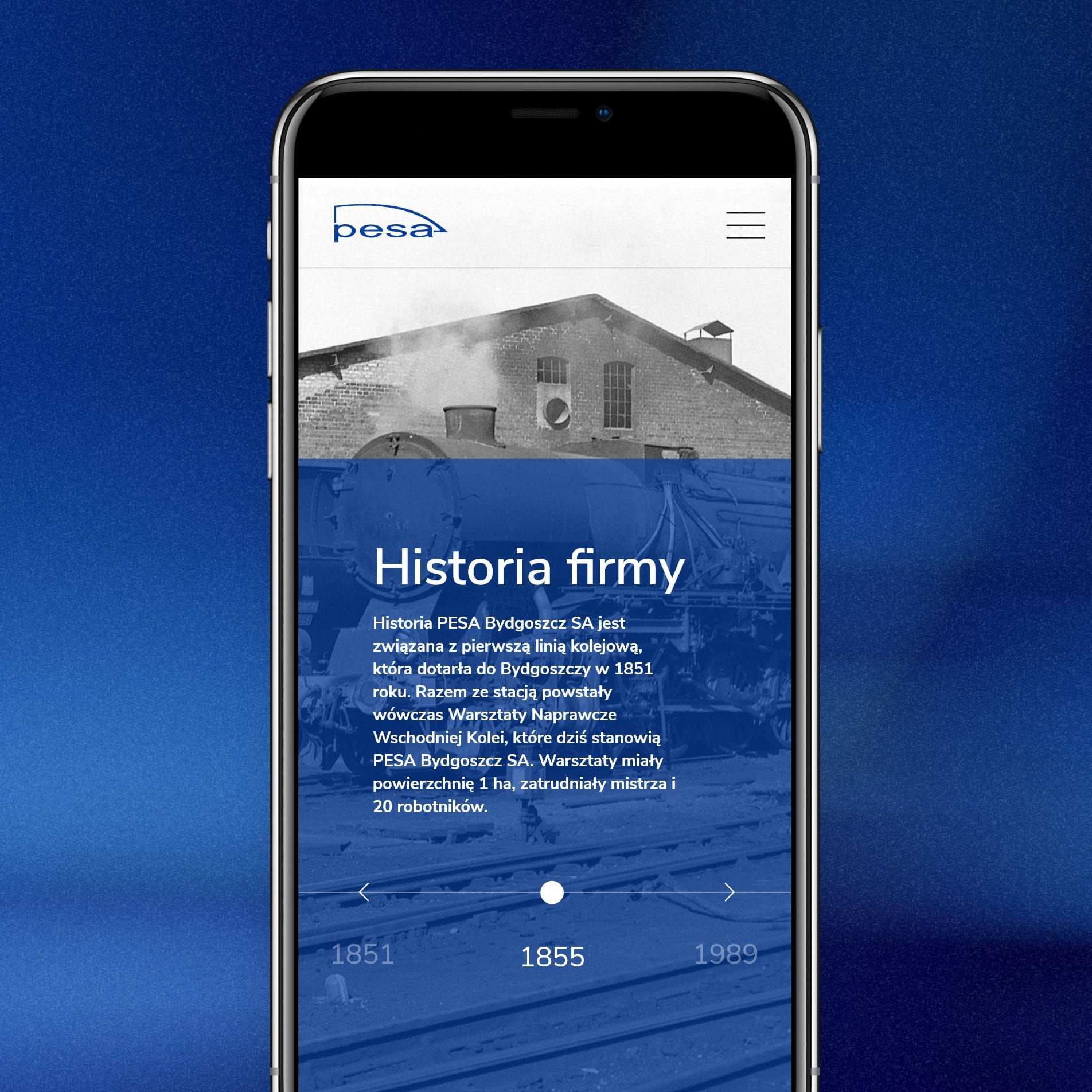 Interaktywna historia firmy Pesa i branży kolejowej