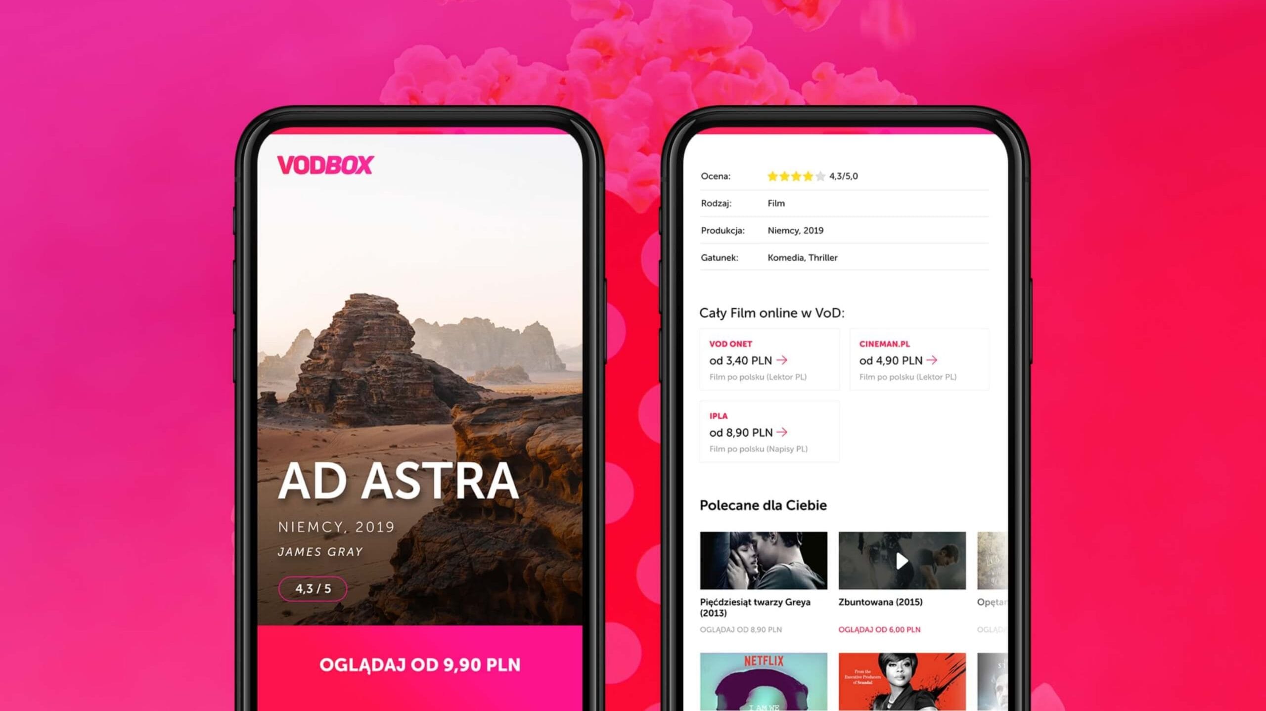 Platforma filmowa VOD VODBOX – projekt interfejsu na urządzeniach desktopowych