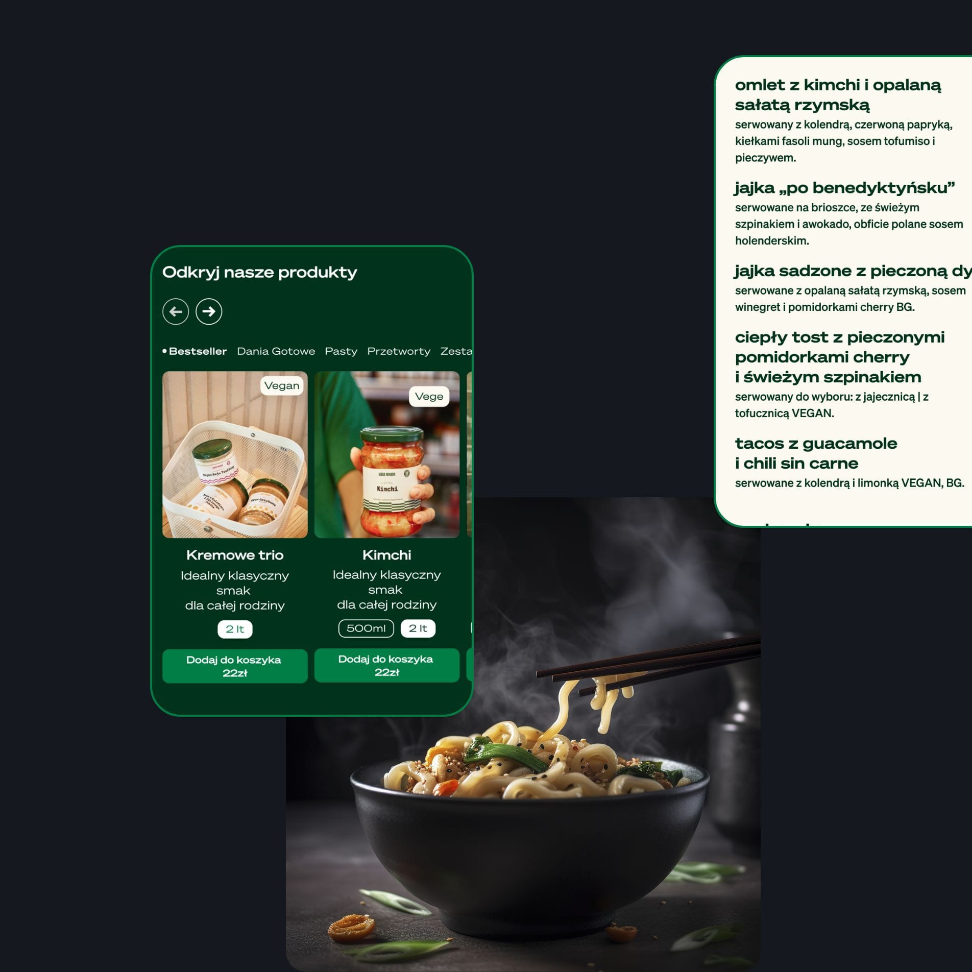 Asortyment produktów Wege Umami