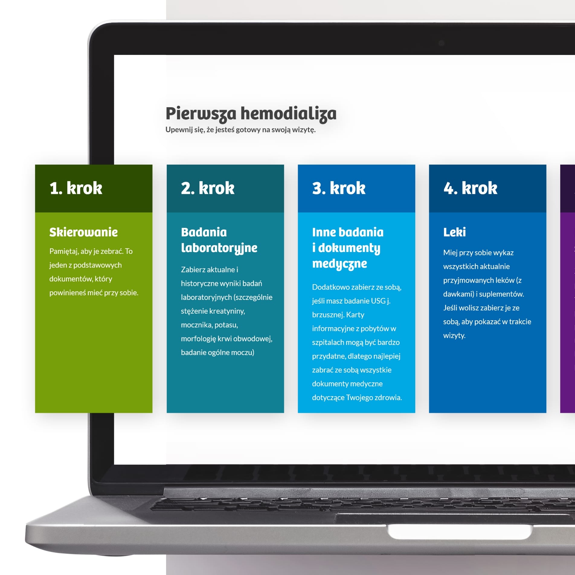 Onboarding nowych pacjentów DaVita – samouczki online i przejrzysty interfejs strony