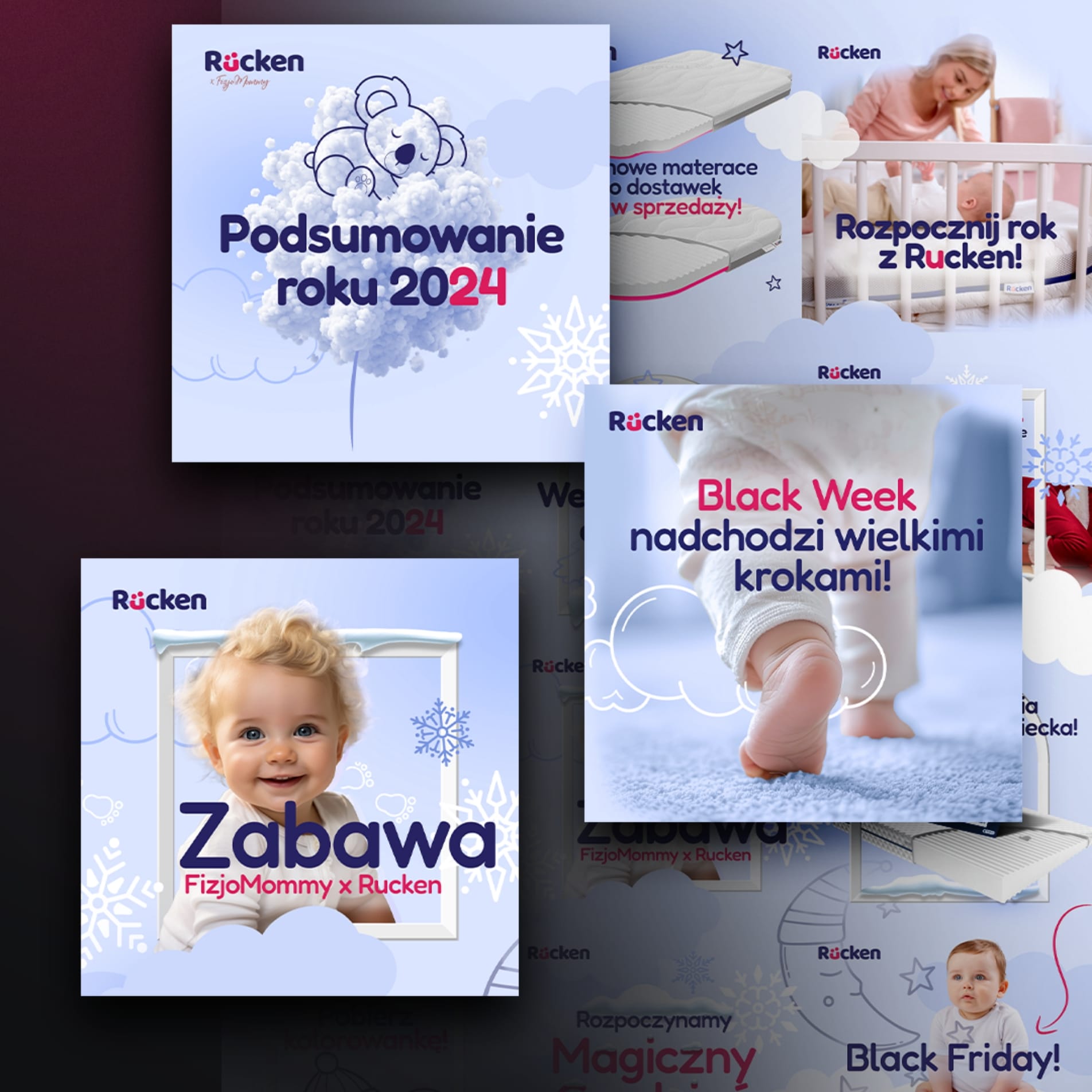Dedykowane grafiki i materiały do social media marki Rucken