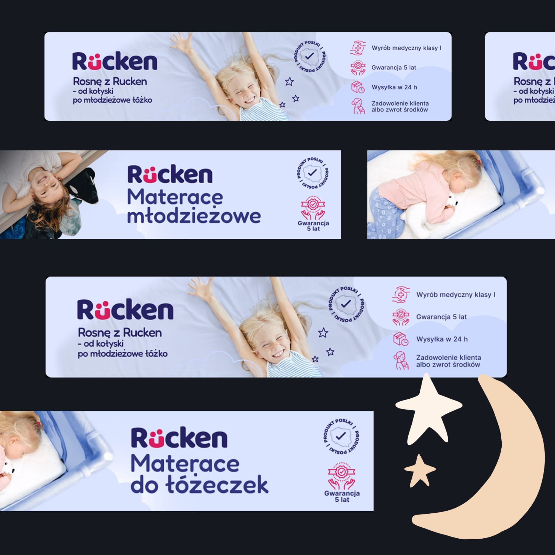 Materiały promocyjne marki Rucken do internetu i druku
