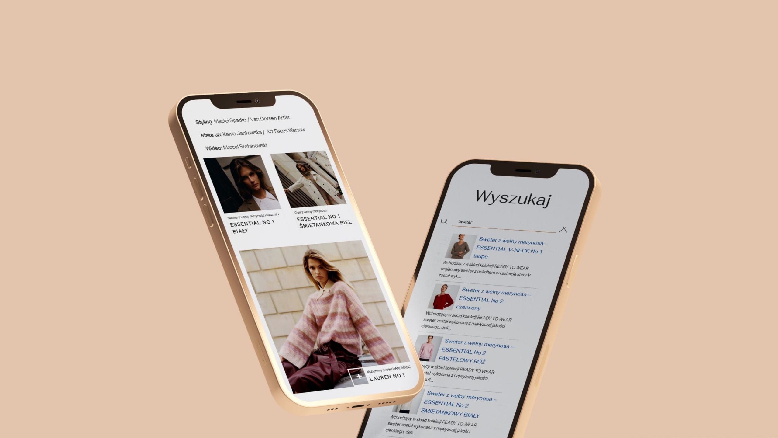Dedykowane funkcjonalności sklepu internetowego AS Suska z podziałem na kolekcje i kategorie
